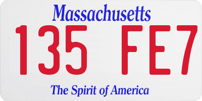 MA license plate 135FE7