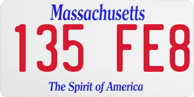 MA license plate 135FE8