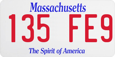 MA license plate 135FE9