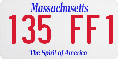 MA license plate 135FF1