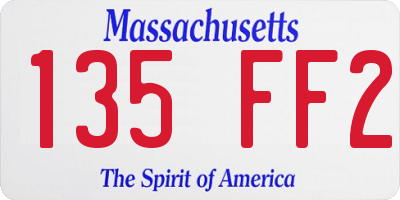 MA license plate 135FF2