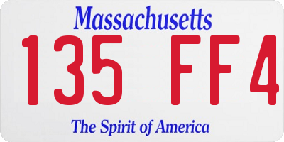 MA license plate 135FF4