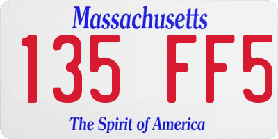 MA license plate 135FF5