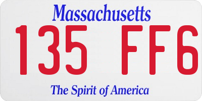 MA license plate 135FF6