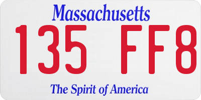 MA license plate 135FF8