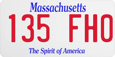 MA license plate 135FH0