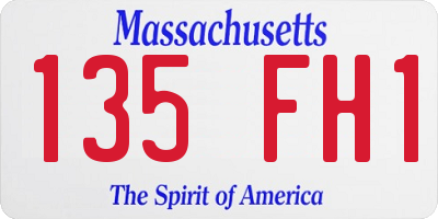 MA license plate 135FH1