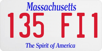MA license plate 135FI1