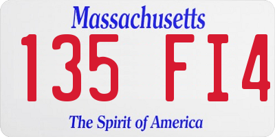 MA license plate 135FI4