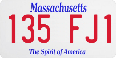 MA license plate 135FJ1