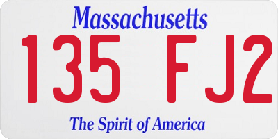 MA license plate 135FJ2