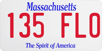 MA license plate 135FL0