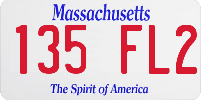 MA license plate 135FL2