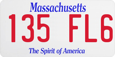 MA license plate 135FL6