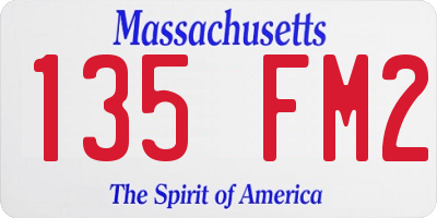 MA license plate 135FM2