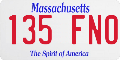 MA license plate 135FN0