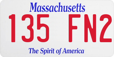 MA license plate 135FN2