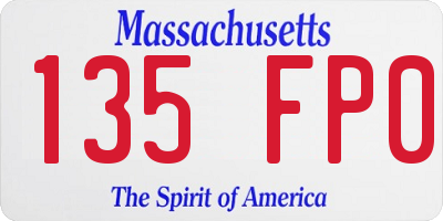 MA license plate 135FP0