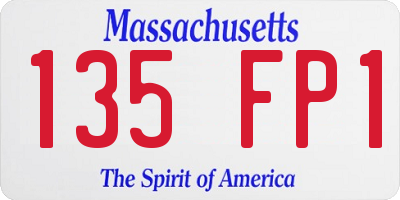 MA license plate 135FP1