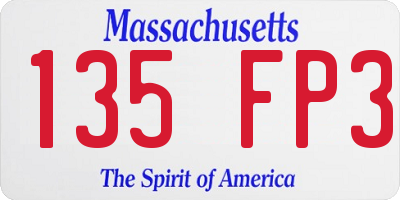 MA license plate 135FP3