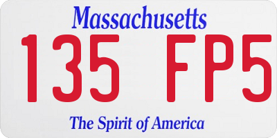 MA license plate 135FP5