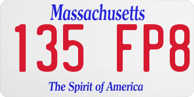 MA license plate 135FP8