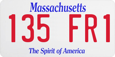 MA license plate 135FR1