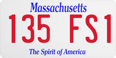 MA license plate 135FS1