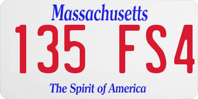 MA license plate 135FS4