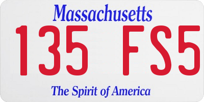 MA license plate 135FS5