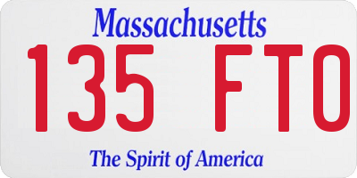 MA license plate 135FT0