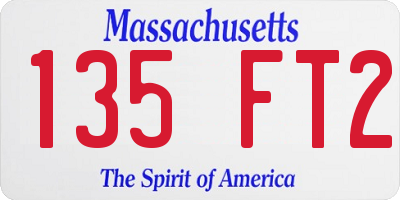MA license plate 135FT2