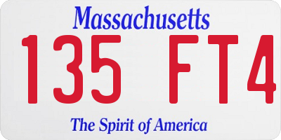 MA license plate 135FT4