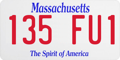 MA license plate 135FU1