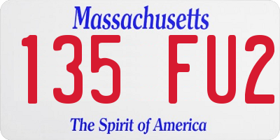 MA license plate 135FU2
