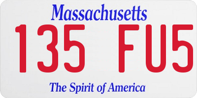 MA license plate 135FU5