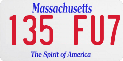 MA license plate 135FU7