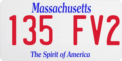 MA license plate 135FV2