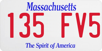 MA license plate 135FV5
