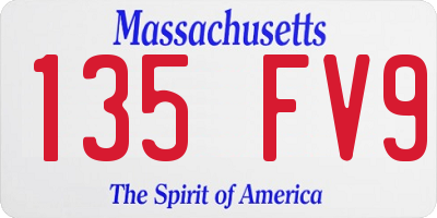 MA license plate 135FV9