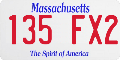 MA license plate 135FX2