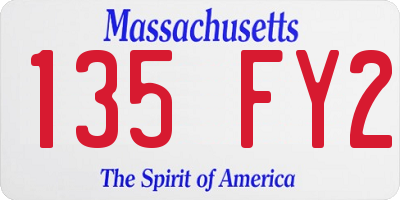 MA license plate 135FY2