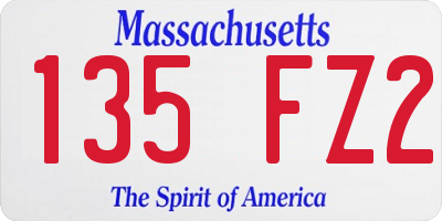 MA license plate 135FZ2