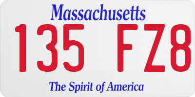 MA license plate 135FZ8