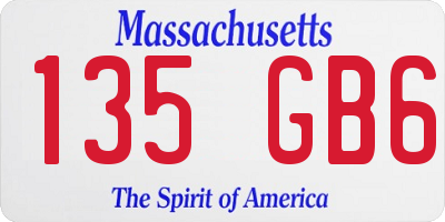 MA license plate 135GB6