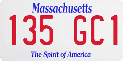 MA license plate 135GC1
