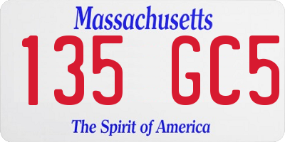 MA license plate 135GC5
