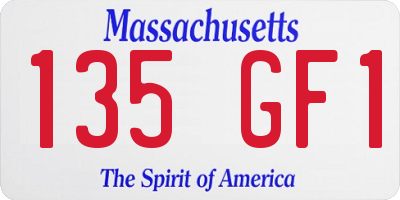 MA license plate 135GF1