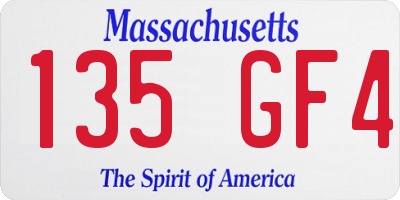 MA license plate 135GF4