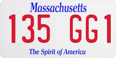 MA license plate 135GG1